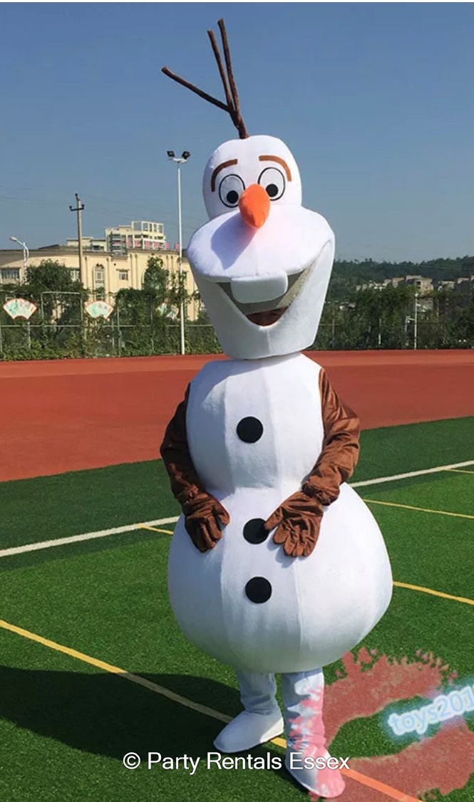 Frozen Olaf Mascot costume Hire in Benfleet Party Rentals Essex
